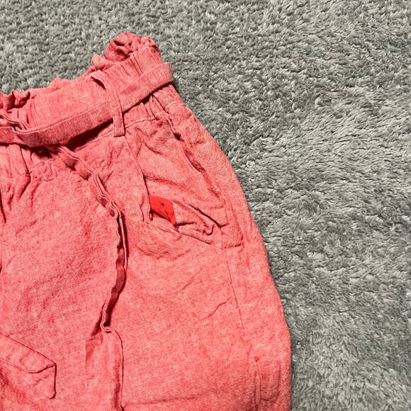 Draper James RSVP Shorts Womens Small Linen Blend Paperbag Pink. - Picture 2 of 8
